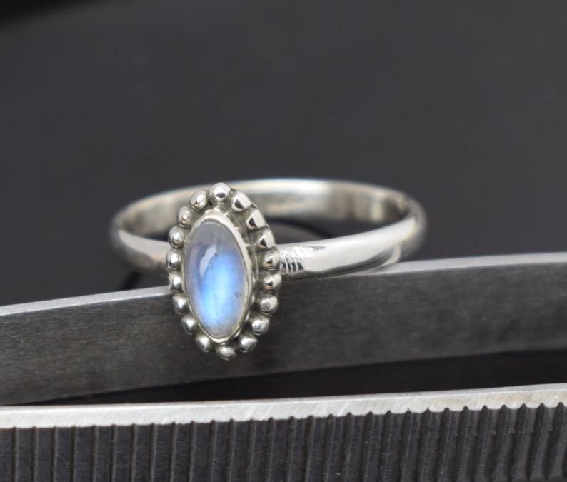 Rainbow Moonstone boho Ring Best Friend Gift Rainbow Moonstone Boho Ring Sterling Silver Ring for Girlfriend Birthday Gift for Her