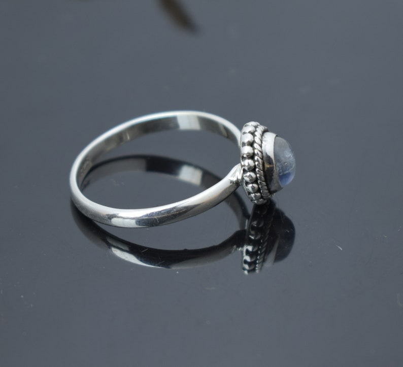 Promise Ring Birthday Gift for Her Beautiful Rainbow Moonstone boho Ring Rainbow Moonstone Boho Ring Sterling Silver Ring