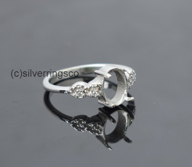 Prong Setting Ring 7x9mm Oval Semi Mount Ring Personalized Etsy