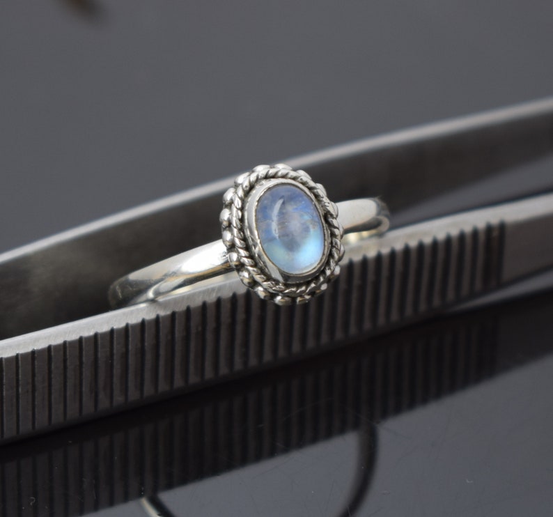 Promise Ring Birthday Gift for Her Beautiful Rainbow Moonstone boho Ring Rainbow Moonstone Boho Ring Sterling Silver Ring