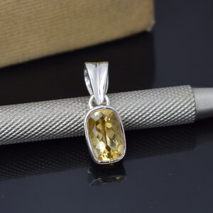 Citrine Pendant, Simple Citrine Pendant, Simple Pendant, Bezel Pendant, Charm Pendant