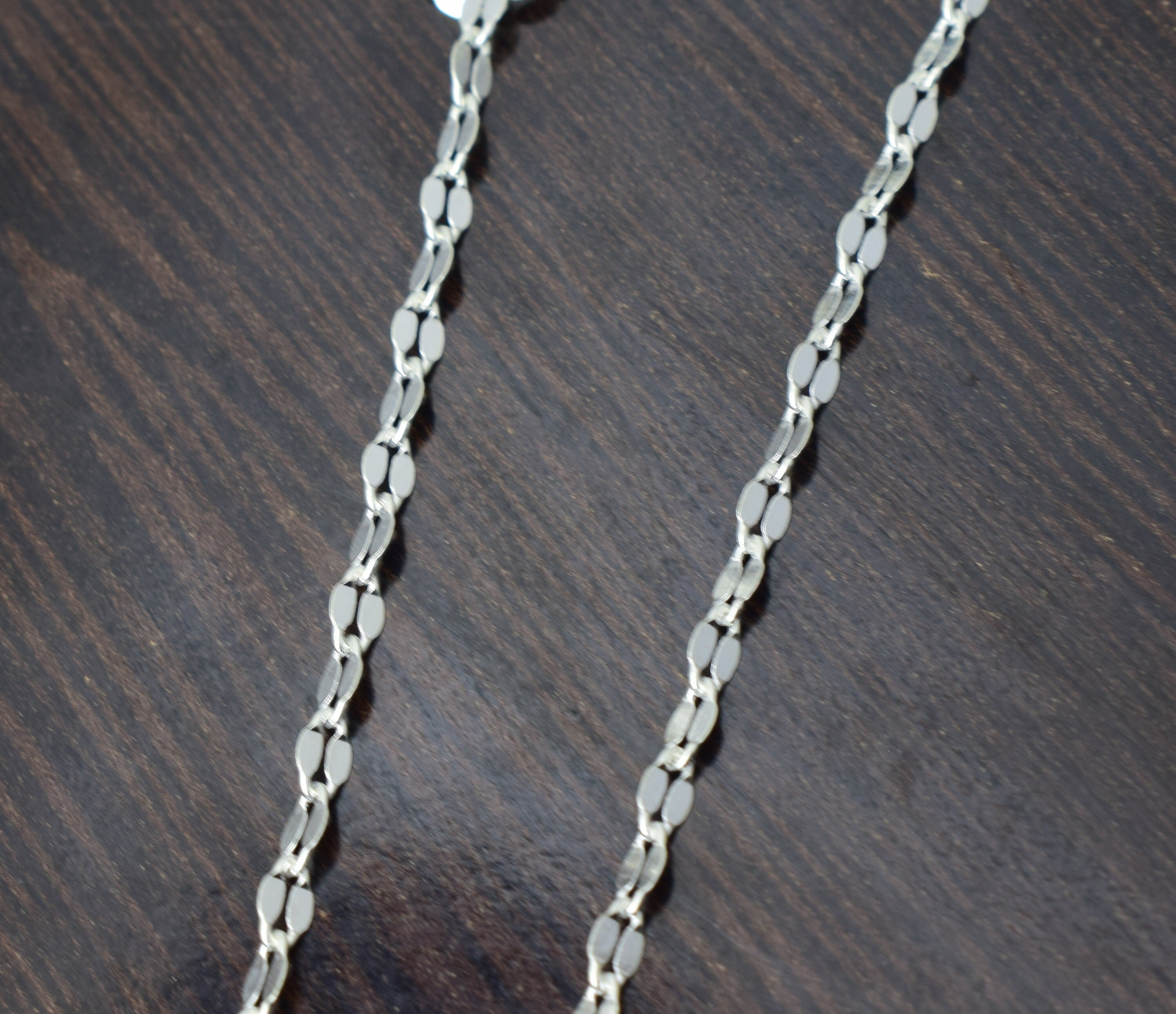 3.5mm Silver Paper Clip Necklace / Sterling Silver 925 / Open Etsy