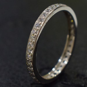 Full Eternity Band, 925 Sterling silver, Engagement Band, Anniversary Band, Eternity Band, CZ band