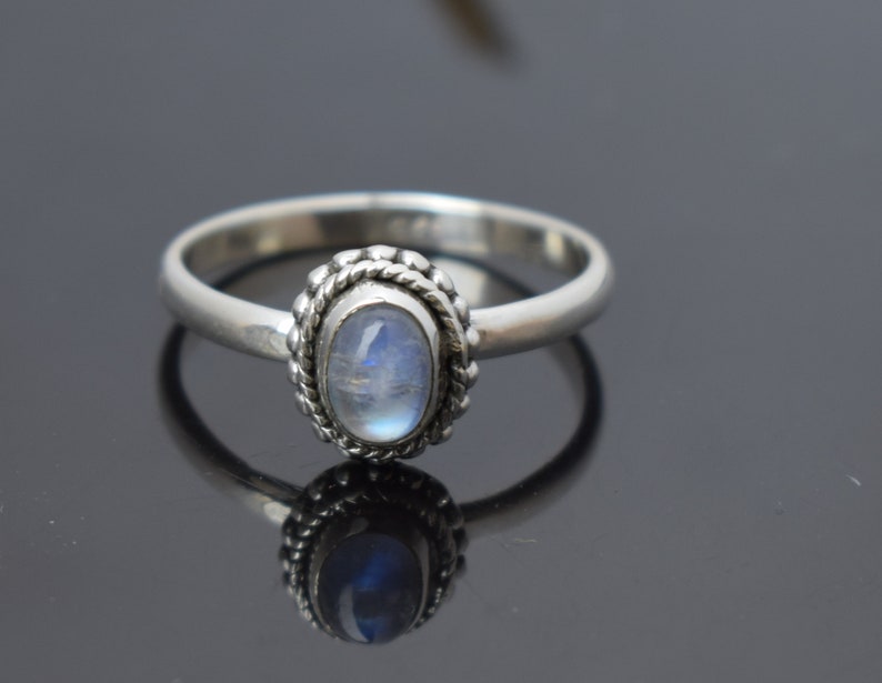 Promise Ring Birthday Gift for Her Beautiful Rainbow Moonstone boho Ring Rainbow Moonstone Boho Ring Sterling Silver Ring