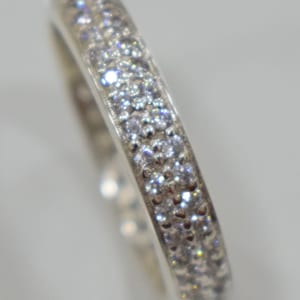 Full Eternity Band, 925 Sterling silver, Engagement Band, Anniversary Band, Eternity Band, CZ band