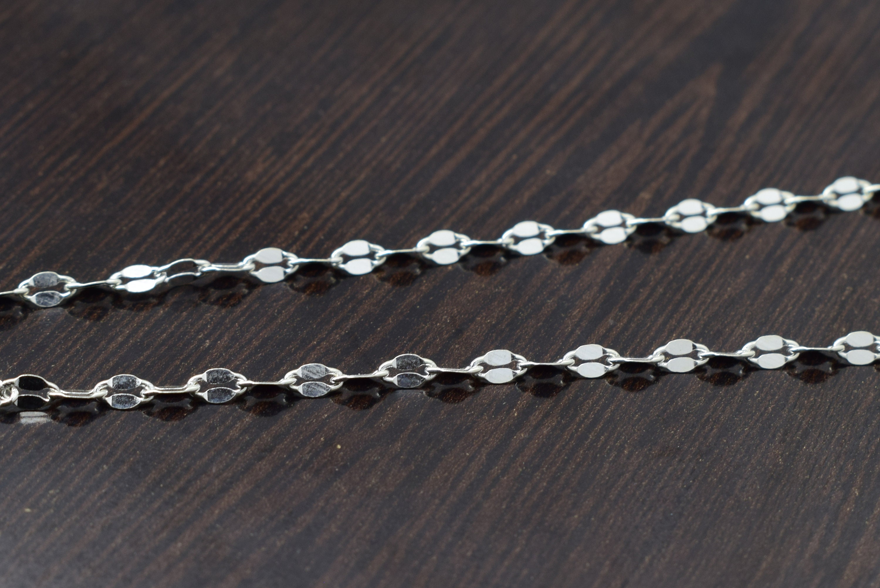 3.5mm Silver Paper Clip Necklace / Sterling Silver 925 / Open Etsy