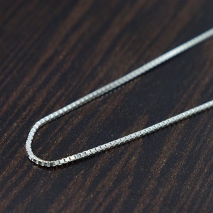 1MM Solid 925 Sterling Silver Italian Box Chain Necklace Made in Italy, Choose Length: 16" 18" 20" or 24" Inche