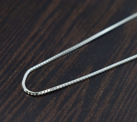 1 Mm Anti-Anlaufen Massiv Italienisch Quadratische Box Kette