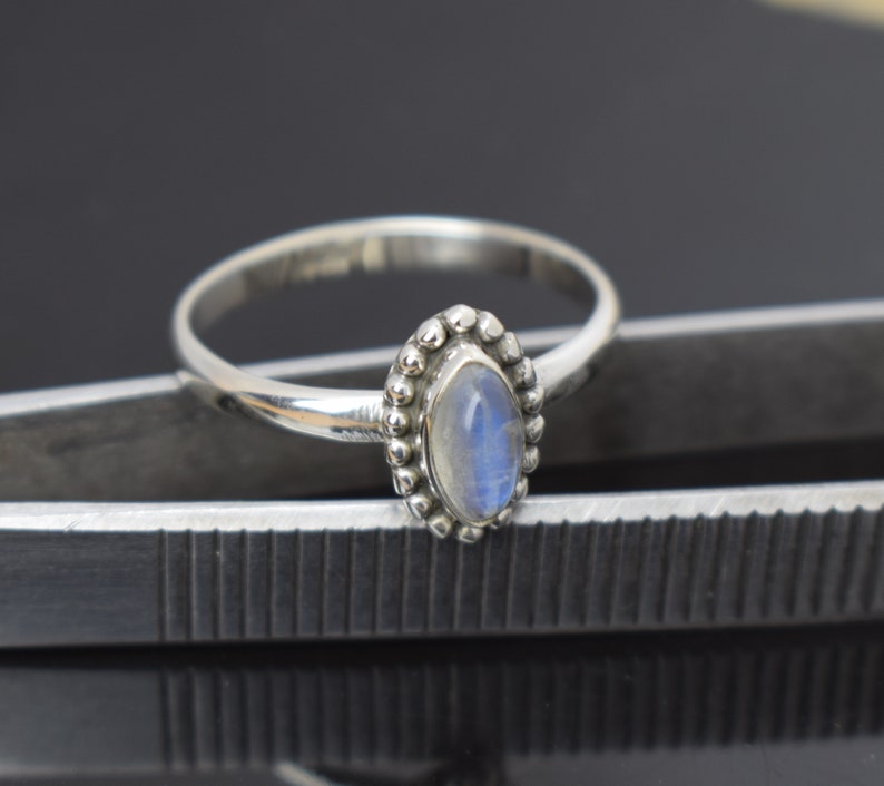 Rainbow Moonstone boho Ring Best Friend Gift Rainbow Moonstone Boho Ring Sterling Silver Ring for Girlfriend Birthday Gift for Her