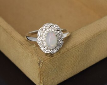 Opal Ring, 925 Sterling Silver Ring, Wedding ring For women