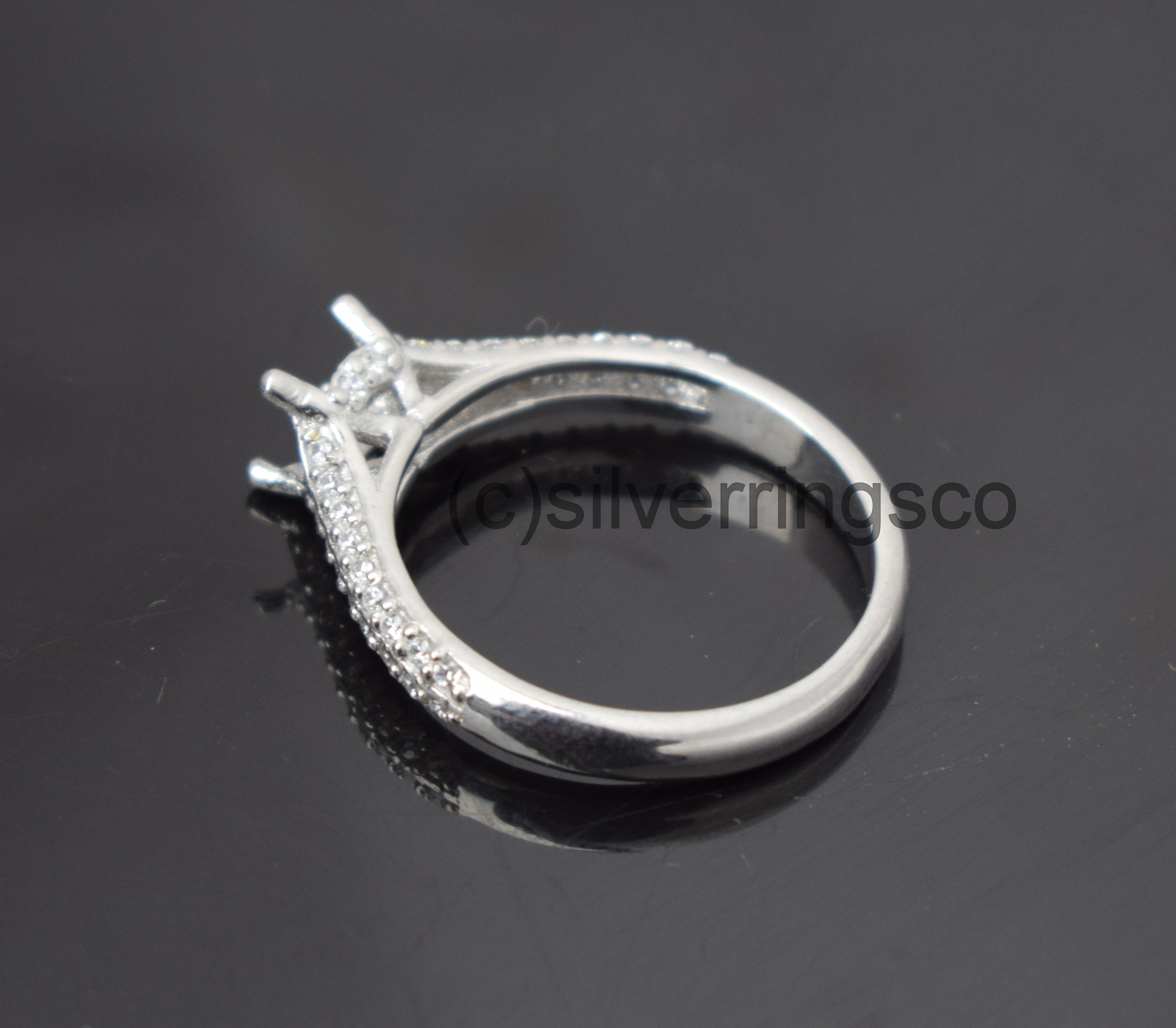 5x7mm Oval Semi Mount Ring Wedding Ring 925 Sterling Silver Etsy