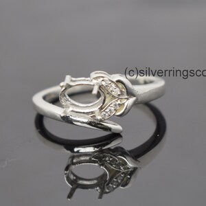 Elegant semi mount engagement ring, stone size 5x7mm oval, wedding ring, promise ring