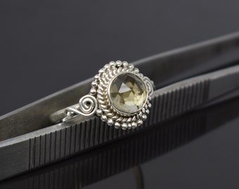 Citrine Boho Ring, Solid 925 Sterling Silver Ring, Handmade Ring, Handcrafted Ring, Natural Citrine Gemstone Ring, Silver Boho Ring