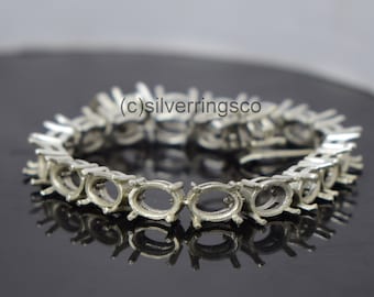 6x4mm Oval semi mount Bracelet