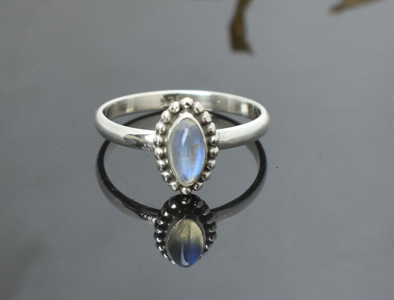 Rainbow Moonstone boho Ring Best Friend Gift Rainbow Moonstone Boho Ring Sterling Silver Ring for Girlfriend Birthday Gift for Her