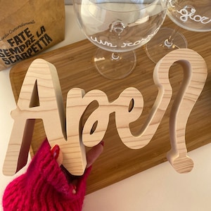 Scritta in Legno da Appoggio, Ape? , Aperitivo, Idea Regalo, Fatto a Mano