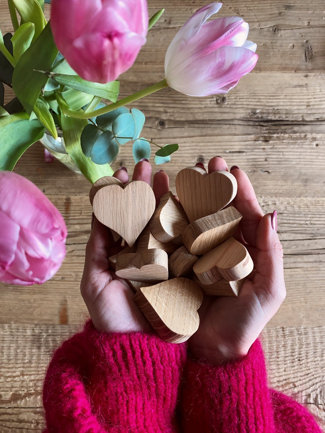 100 cori in legno rustico, coriandoli da tavolo in legno, per decorazioni rustiche per tavolo da matrimonio e artigianato fai-da-te  15