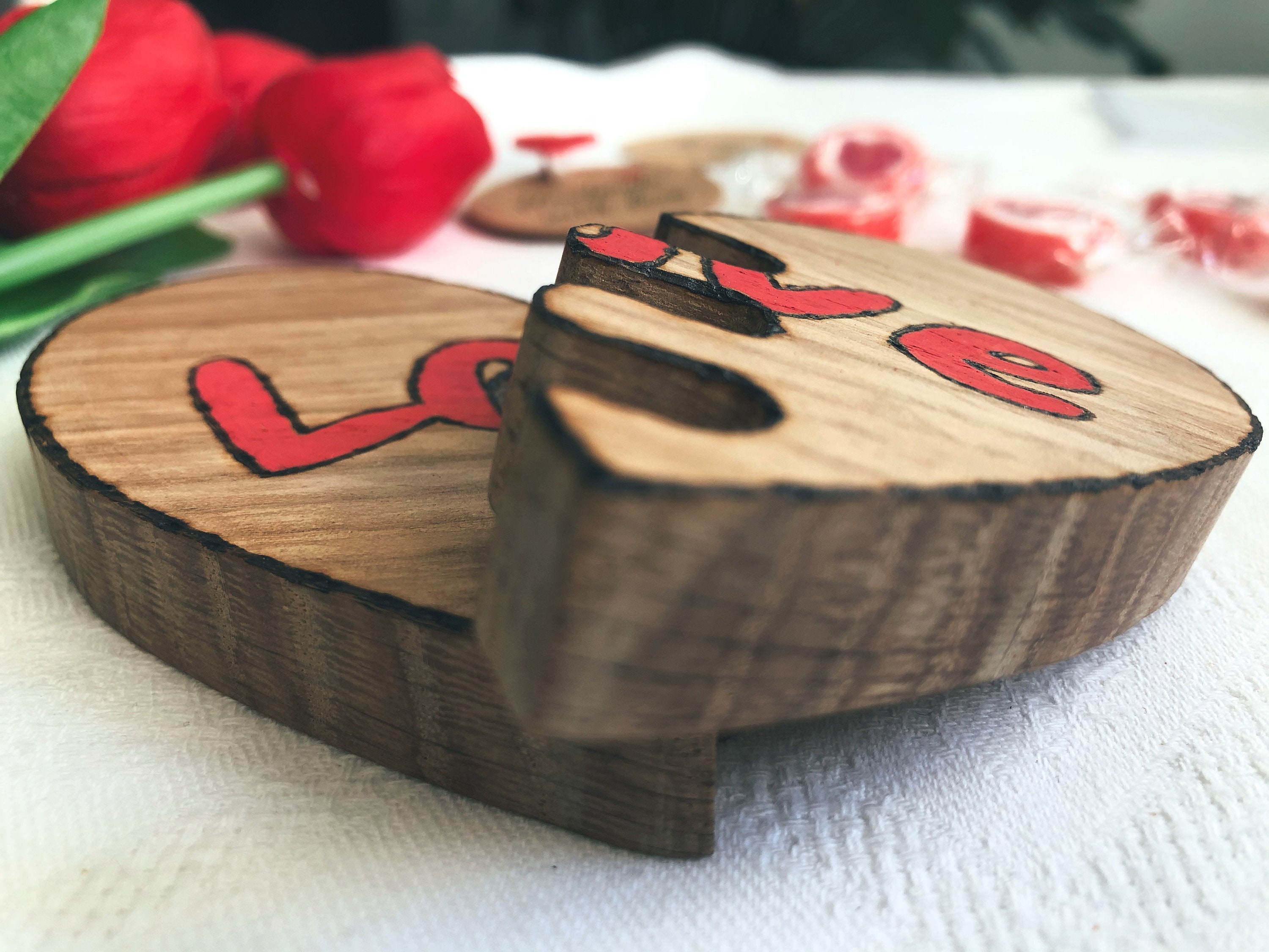 Customizable wooden heart Valentine's Heart Love Gift Etsy
