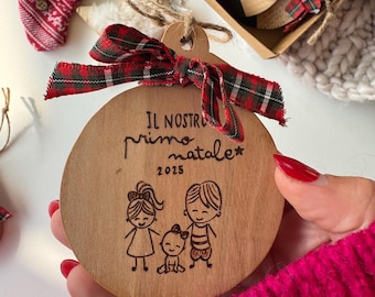 Pallina di Natale, Pallina di Natale in Legno, Pallina di Natale Personalizzata, Fatto a Mano