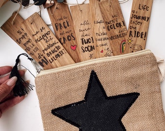 Handmade oak wood bookmark, customizable handmade bookmark, wood, reading gift idea