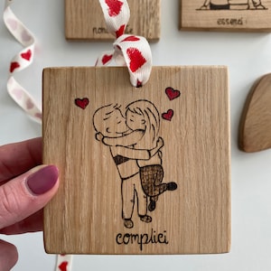 Quadretto Love in Legno, Idea Regalo San Valentino, Regalo Innamorati Legno, Esserci Scritta, Let Love Grow, Decorazione in legno immagine 4