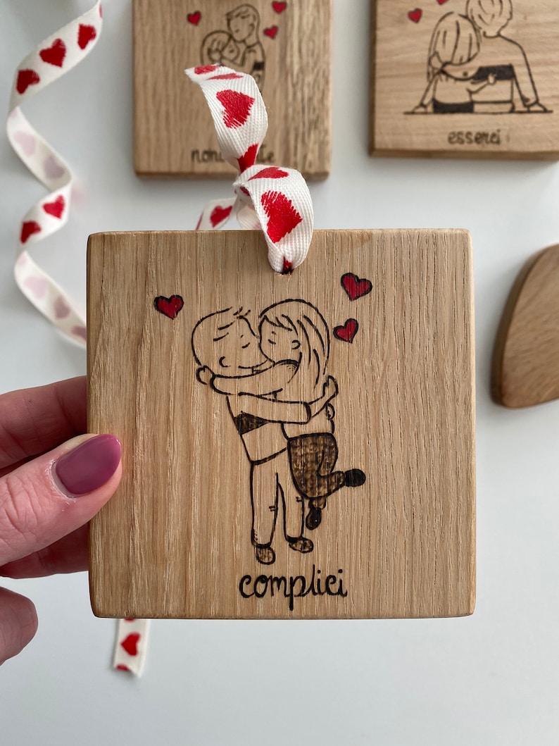 Quadretto Love in Legno, Idea Regalo San Valentino, Regalo Innamorati Legno, Esserci Scritta, Let Love Grow, Decorazione in legno immagine 4