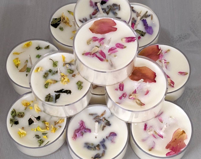 Scented Soy Wax Tea Lights Vegan Candle Tealights Set Etsy