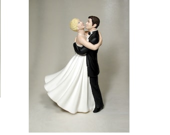 NEW Looks Like You Personalized Joyful Embrace Bride Groom Wedding CakeTopper - Traditional, Western, Firefighter, Nurse, Bald Grooms & more