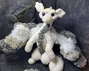 White Dragon Plush | Dragon Plushy | Fluffy Dragon Plush | Soft Dragon | Christmas Gift | Birthday Gift | Cute Dragon Plush