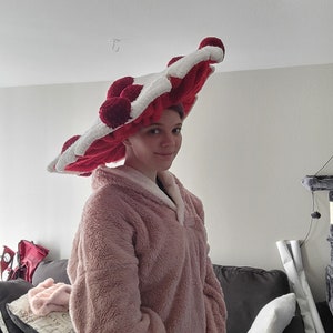 Large Crochet Mushroom Hat