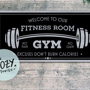 Custom Home Gym Sign | Personalized Gym Decor | Workout Room Sign | Fitness Motivation Sign | Man Cave Decor | Home Gym Wall Art