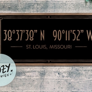 Custom Latitude Longitude Sign: GPS Coordinates Compass Art