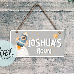 Custom Space Themed Metal Sign: Kids Room Decor