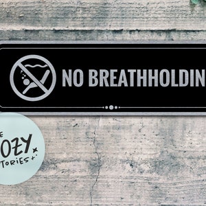 Custom No Breathholding Sign: Modern Metal Pool Rules Plaque