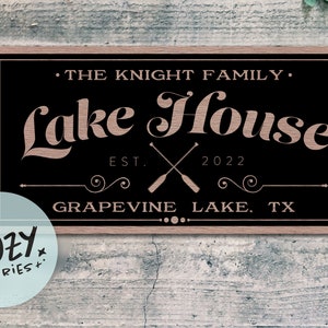 Custom Lake House Sign: Personalized Family Name Wall Art