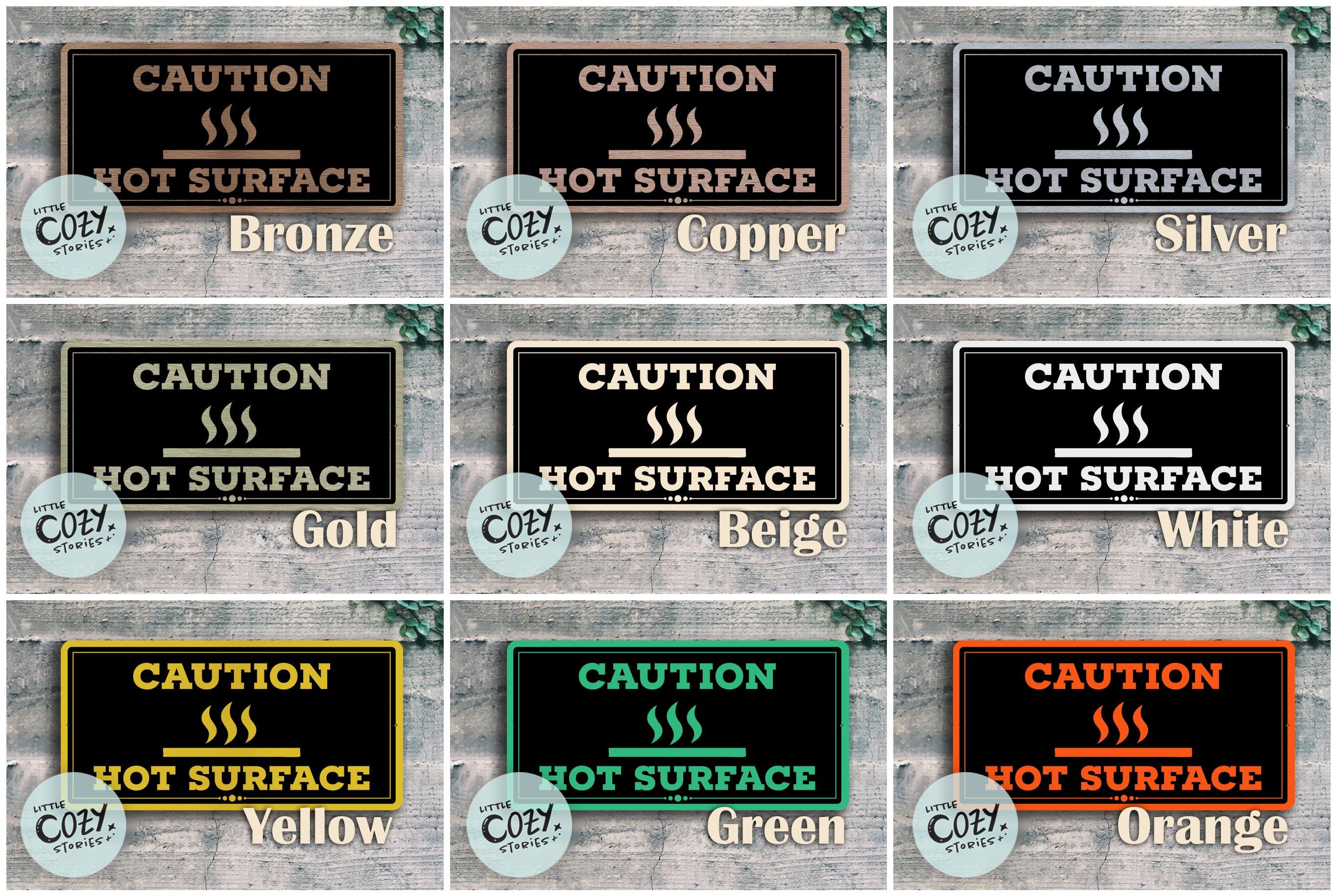 Caution Hot Surface Sign | Custom Metal Safety Warning Plaque - Etsy