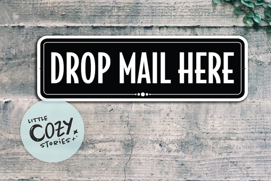 Mail Drop Sticker Custom Drop Mail Here Sign | Modern Metal Mailbox Plaque - Etsy