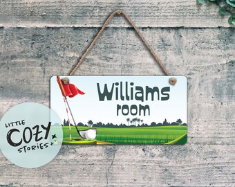 Custom Golf Room Sign: Kids Bedroom Decor, Metal Wall Art