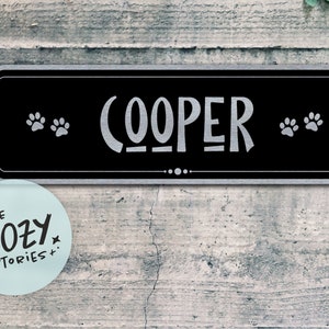 Custom Dog House Sign: Brushed Steel Pet Name Plaque