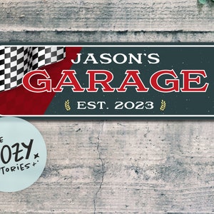 Custom Garage Sign: Sports Car Decor, Personalized Name Sign