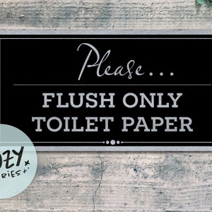 Please Flush Only Toilet Paper Sign | Septic Tank System Sign | Bathroom Sign | Yard Sign | Sign For Bathroom | Toilet Sign