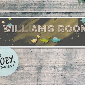 Custom Dino Themed Sign |  Kids Door Sign | Jurassic Park Sign | Nursery Sign | Wall Art | Kids Room Decor | Door Plaque | Metal Sign