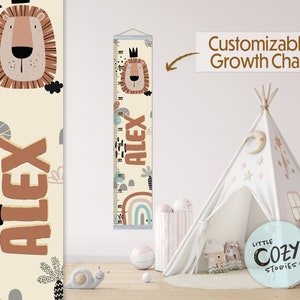 Wunderliche Löwen-Wachsattester für Kinder | Jungle Themed Size Tracker | Boho Girlande Banner