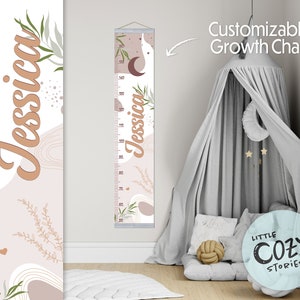 Personalisiertes Wachstumsdiagramm mit Boho-Thema | Scandi-Messlatte | Boho-Banner-Wachstumsdiagramm | Kinderlineal | Wandkunst | Kinderzimmerdekoration