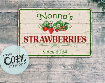 Custom Strawberry Farm Sign: Rustic Vintage Metal Decor