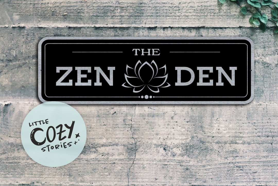 The Zen Den Sign Custom Yoga Sign Custom Lotus Sign Meditation Yoga Decor Yoga Studio Sign