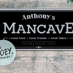 Letrero personalizado para cueva de hombre / Decoración para cueva de hombre / Regalo para él / Habitación de hombre / Letrero para taller de papá / Letrero de bar personalizado / Regalo personalizado / Regalo para el día del padre