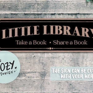 Custom Little Library Sign | Take A Book - Share A Book | Free Library Sign | Porch Sign | Door Sign | Airbnb Sign | Brushed Metal Sign