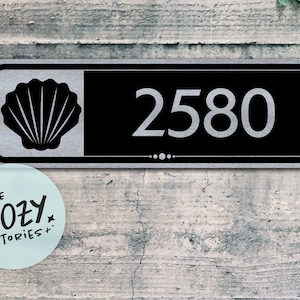 Seashell Address Sign: Custom Metal House Numbers, Weatherproof Decor