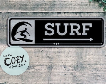 Placa de surfe personalizada: decoração de praia em metal resistente às intempéries